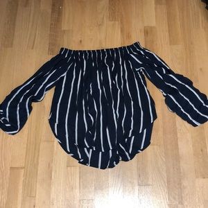 Off the shoulder faithful shirt